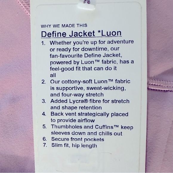 Lululemon 🍋 Define Jacket *Luon Pink Peony🩷 - Picture 9 of 15